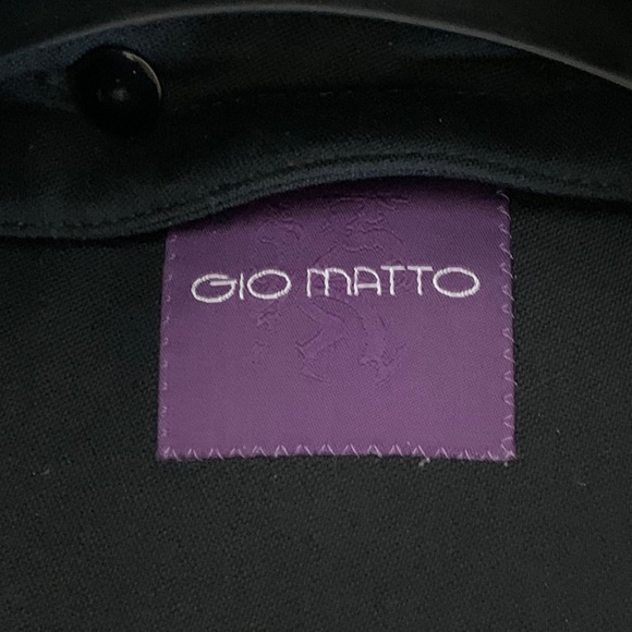 Gio Matto Men’s Black Coat with Interior Wool Bib - Picture 5 of 5